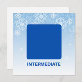 中間スキーヤーブルースクエアノートカード サンキューカード (正面/裏面)