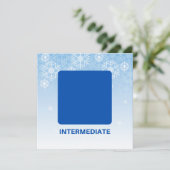 中間スキーヤーブルースクエアノートカード サンキューカード (スタンド正面)