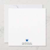 中間スキーヤーブルースクエアノートカード サンキューカード (裏面)