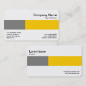 中間バンド – 2トーン – グレーとオレンジ 名刺 (正面/裏面)