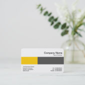 中間バンド – 2トーン – 琥珀とダークグレー 名刺 (スタンド正面)