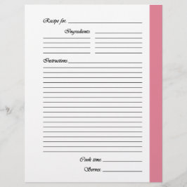 中間ピンクの両面レシピページ