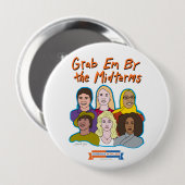 中間ボタンによるグラブEm 缶バッジ (正面&裏面)