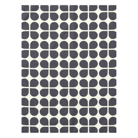 中間モダン形状白黒のジオメトリ形状 テーブルクロス (正面)