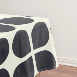 中間モダン形状白黒のジオメトリ形状 テーブルクロス