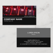 中間地点V2 – キーボ白熱［赤熱］光を放つード 名刺 (正面/裏面)