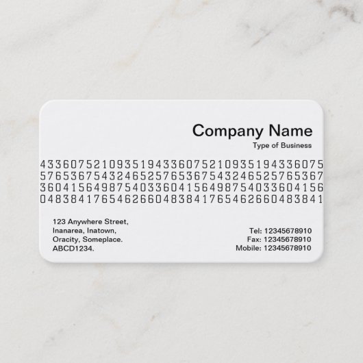 中間帯 – 乱数 名刺 (正面)