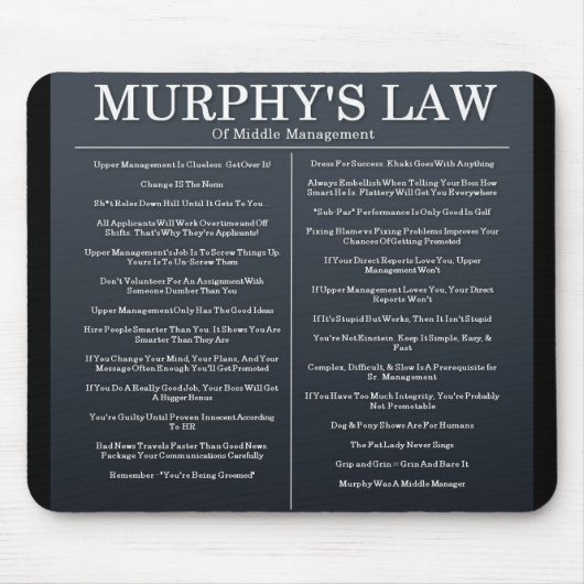 中間管理職のMurphysの法律 マウスパッド (正面)