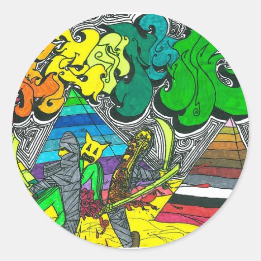 中陰性狼狽ミイラ ラウンドシール (正面)