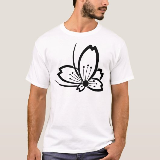 中陰桜飛び蝶 Tシャツ (正面)