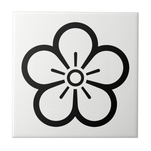 中陰梅の花 タイル (正面)