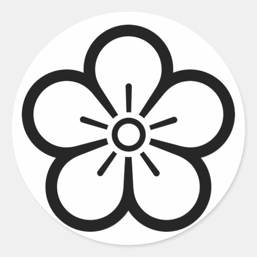 中陰梅の花 ラウンドシール (正面)