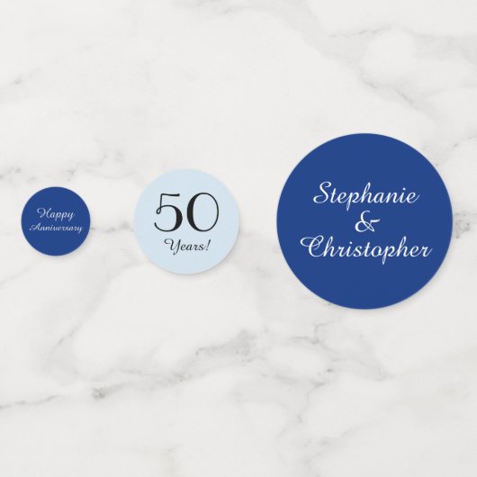 中青淡い色の50周年記念テーブルデコレーション コンフェッティ (正面)