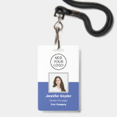 中青、従業員の写真ID、QRコード付き、会社 バッジ (ストラップ付き表面)