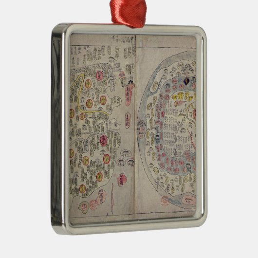 中韓世界地図 メタルオーナメント (右)