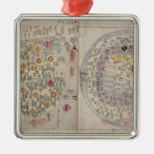 中韓世界地図 メタルオーナメント (正面)