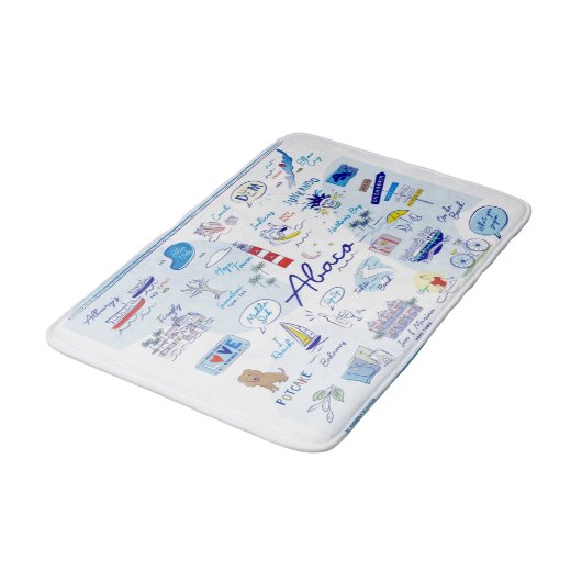 中風呂マット- 「ホープタウンのABC」 バスマット (アングル)