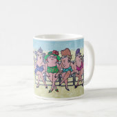 中高年入浴ビーチ美しいコーヒーマグ コーヒーマグカップ (正面右)