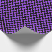 中黒と紫のチェックの折り返し紙 ラッピングペーパー (角)