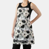 中黒ガーリー白フローラプリントエプロン エプロン (インサイチュ)