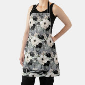 中黒ガーリー白フローラプリントエプロン エプロン (インサイチュ)