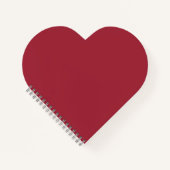 中(鳥)ショウジョウコウカンチョウ赤無地の色ハート形 ノートブック (正面)