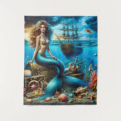 中（50インチx 60インチ）タペストリーMermaid タペストリー (正面)