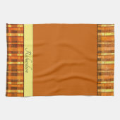 串に刺したオレンジパーソナライズされた色の キッチンタオル (横)