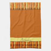 串に刺したオレンジパーソナライズされた色の キッチンタオル (縦)