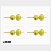 串に刺した青いオリーブ 長方形シール (シート)