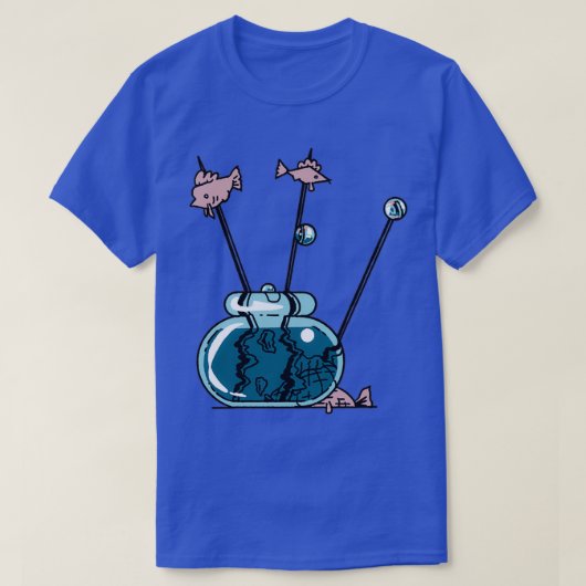 串に刺した魚 Tシャツ (デザイン正面)