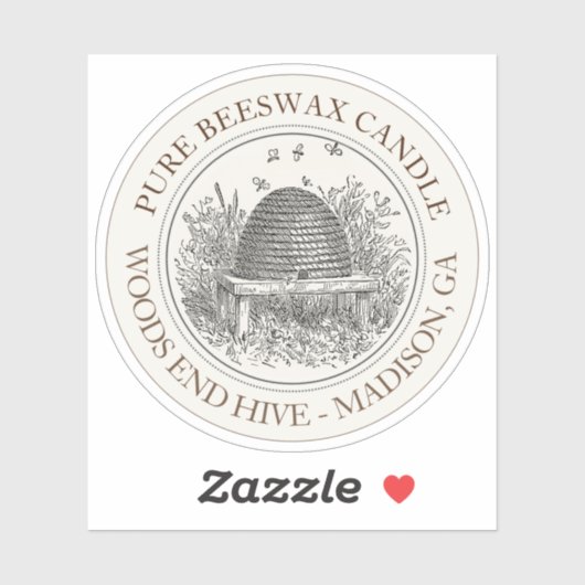 串付きビーズワックスキャンドルラベル シール (シート)