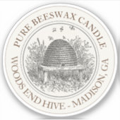 串付きビーズワックスキャンドルラベル シール (正面)