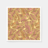 串状海馬およびいかり模様 スタンダードカクテルナプキン (正面)