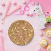 串状海馬およびいかり模様 ペーパープレート (パーティー)