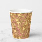串状海馬およびいかり模様 紙コップ (正面)