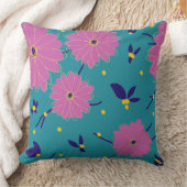 串状紫アネモネシームレス花柄 クッション (ブランケット)