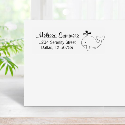 丸々としたマンガのホエールアドレス ラバースタンプ