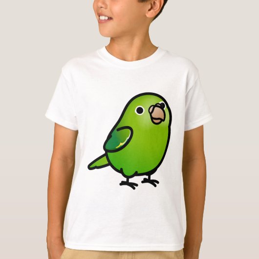 丸々とした白い翼のインコ Tシャツ (正面)
