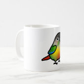 丸々とした黄色い側面の緑の頬の構成 コーヒーマグカップ (正面左)