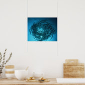 丸々と泳ぐブラックフィン・バラクーダ ポスター (キッチン)