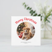 丸いお洒落写真の冬のクリスマスグリーティング シーズンカード (スタンド正面)