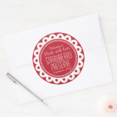 丸いちご保存用またはジャムびん食品ラベル ラウンドシール (封筒)