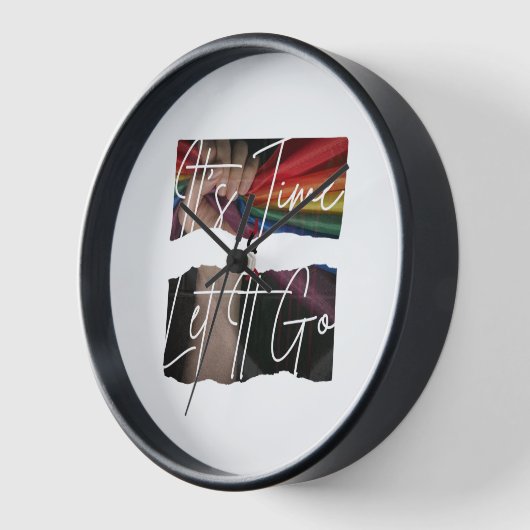 丸いアクリルの壁時計ちょうどそれを手放す時間だ 壁時計 (傾斜)