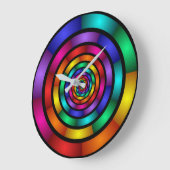 丸いアサイケデリックモダンートとフラクタルアート ラージ壁時計 (傾斜)