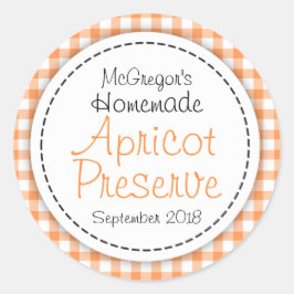 丸いアプリコットがジャムのオレンジの食品ラベルを保存 ラウンドシール