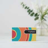 丸いエッジラベルカラフル – 円05 名刺 (スタンド正面)