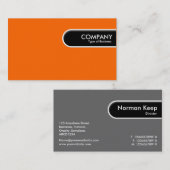 丸いエッジラベル – オレンジ 名刺 (正面/裏面)