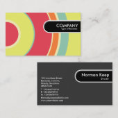 丸いエッジラベル-カラフル円01 名刺 (正面/裏面)