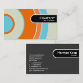 丸いエッジラベル-カラフル円03 名刺 (正面/裏面)